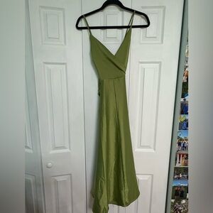 Criss Cross Green Maxi Dress